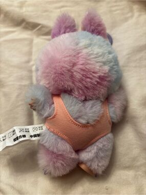 Plush Pastel Bunny Toy in Pink and Lavender
